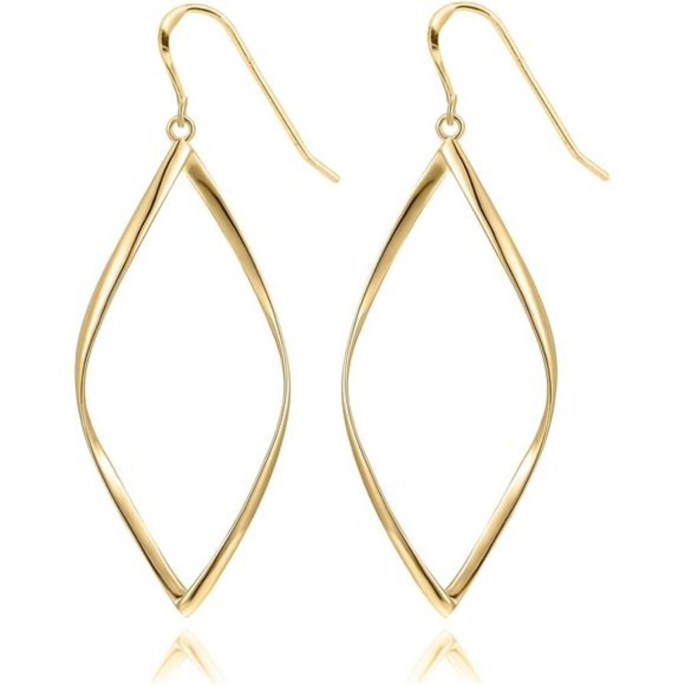 14K Gold Plated Infinity Hoop Earrings - Sterling Silver Post Jewelry for Women